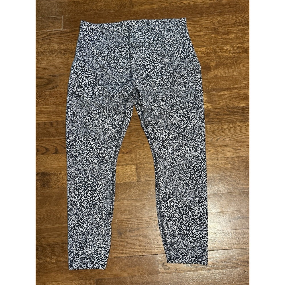 LULULEMON InStill High-Rise Tight WARPED GRAIN Alpine Black/White 10